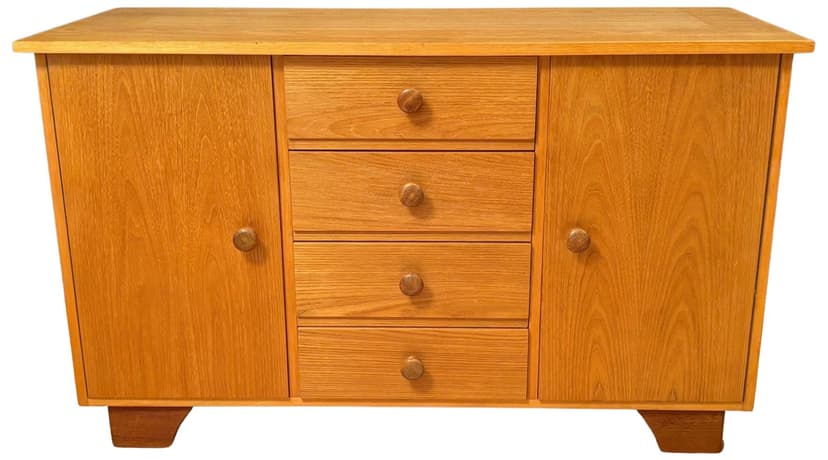 Sideboard, jasnobrązowy, buk, Niemcy, lata 60.