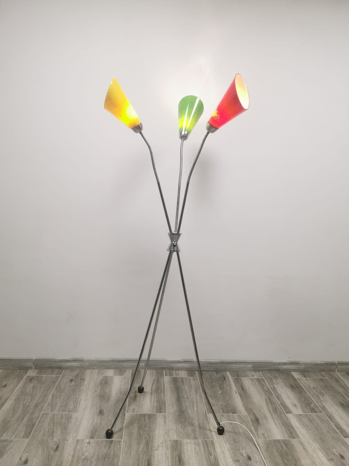 Floor lamp, multicolor, metal, Lidokov, Czechoslovakia, 1960s. - 47960