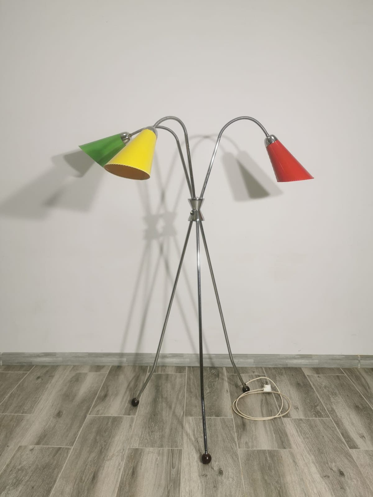 Floor lamp, multicolor, metal, Lidokov, Czechoslovakia, 1960s. - 47963