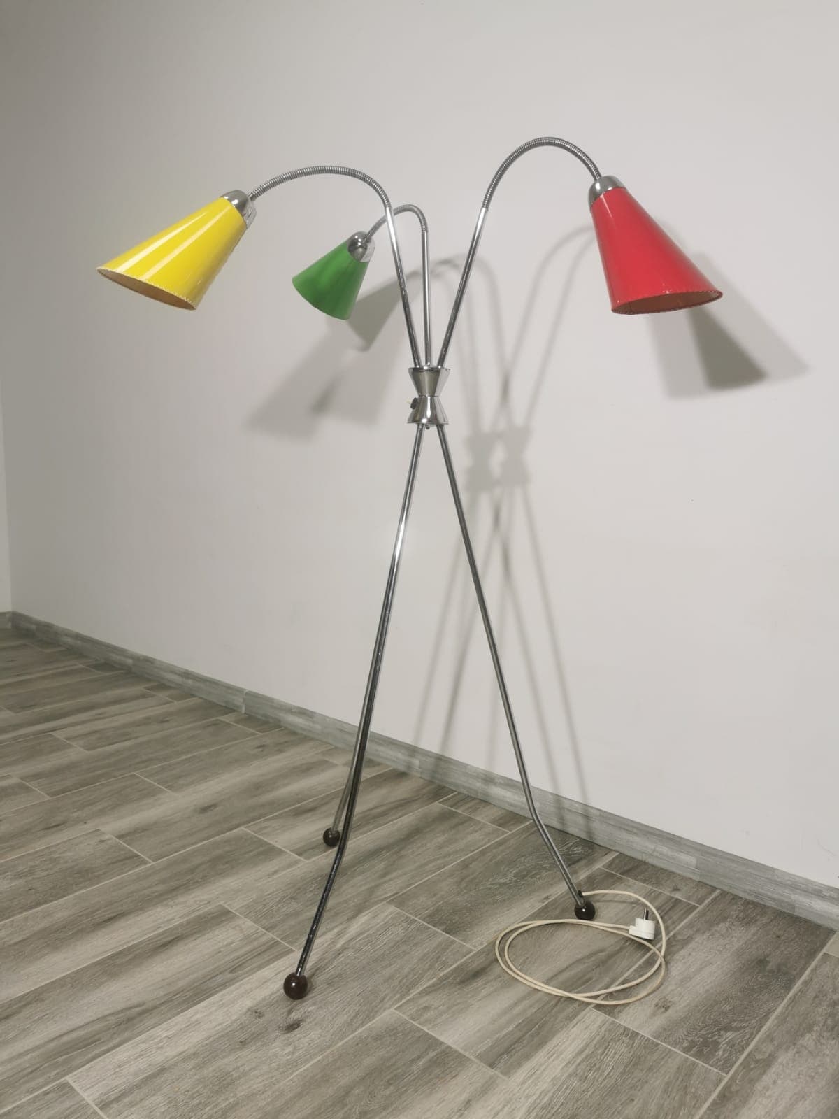 Floor lamp, multicolor, metal, Lidokov, Czechoslovakia, 1960s. - 47962