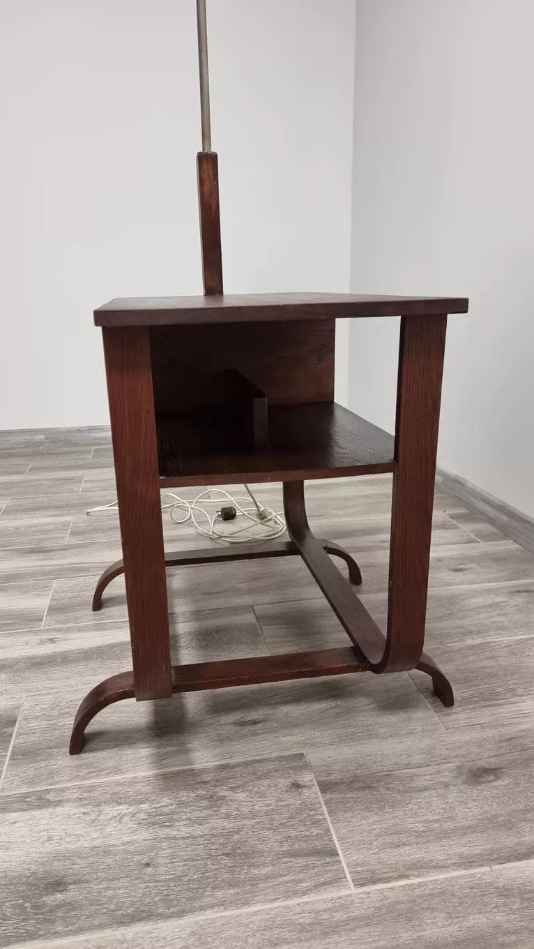 Lamp with Side Table, walnut, by J. Halabala, UP Závody, Czechoslovakia, 1940s. - 48002