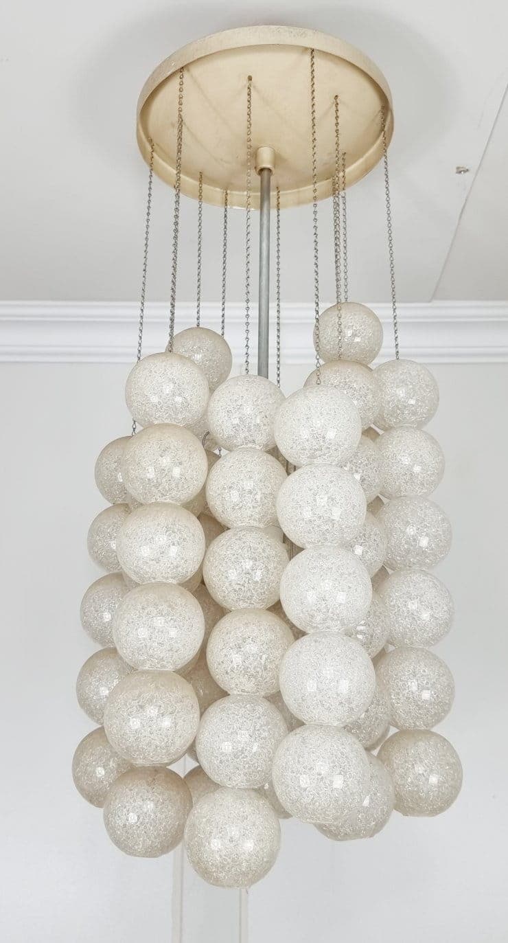 Lampa wisząca Napako, szkło transparentne, Czechosłowacja, lata 70. - 48099