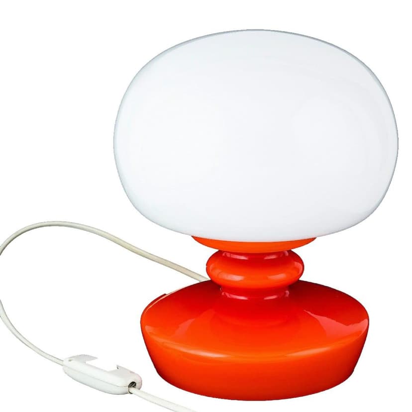 Table lamp, orange glass, by S. Tabera, OPP Jihlava, Czechoslovakia, 1970s.