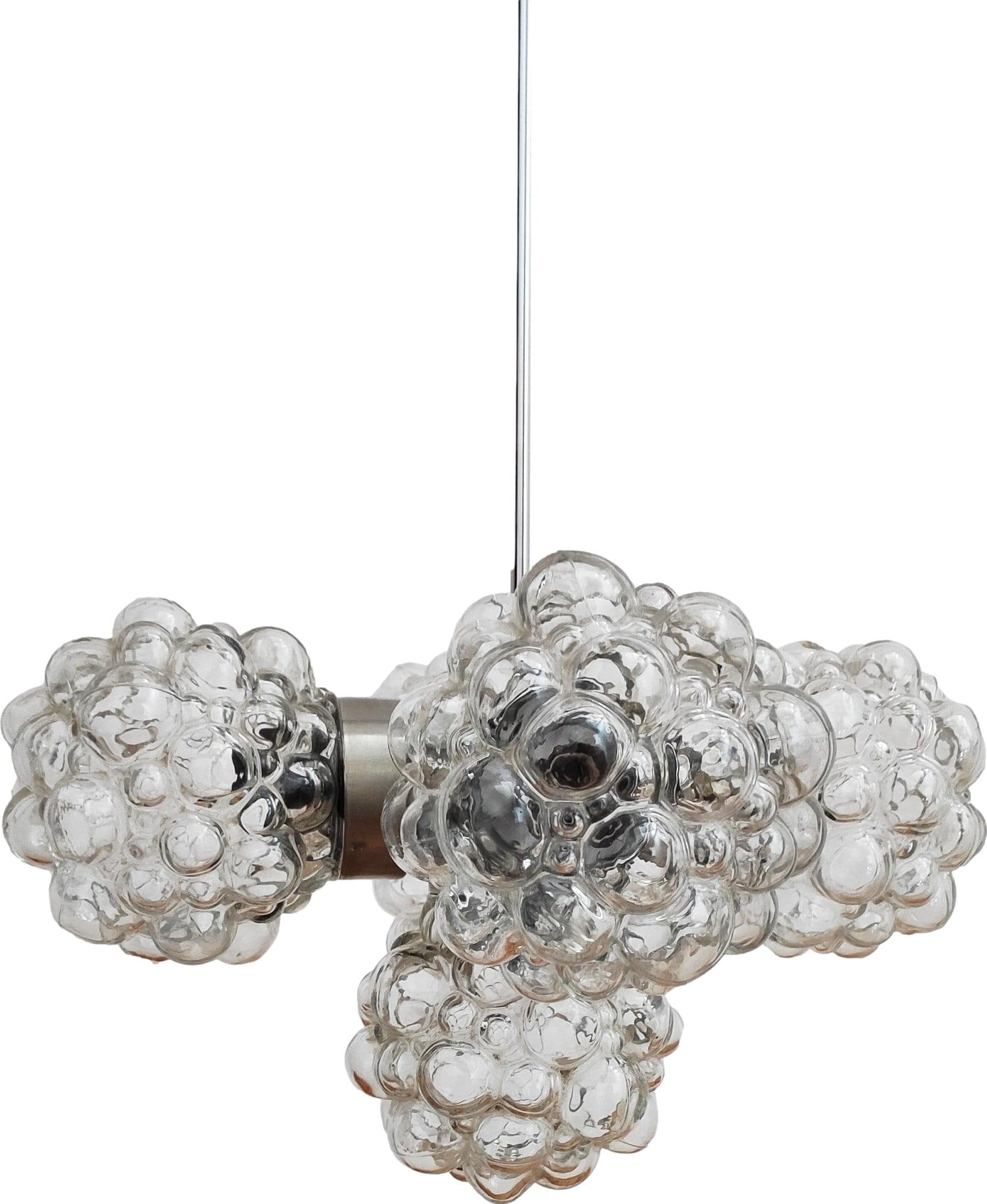 Pendant lamp, transparent glass, Kamenický Šenov, Czechoslovakia, 1960s.