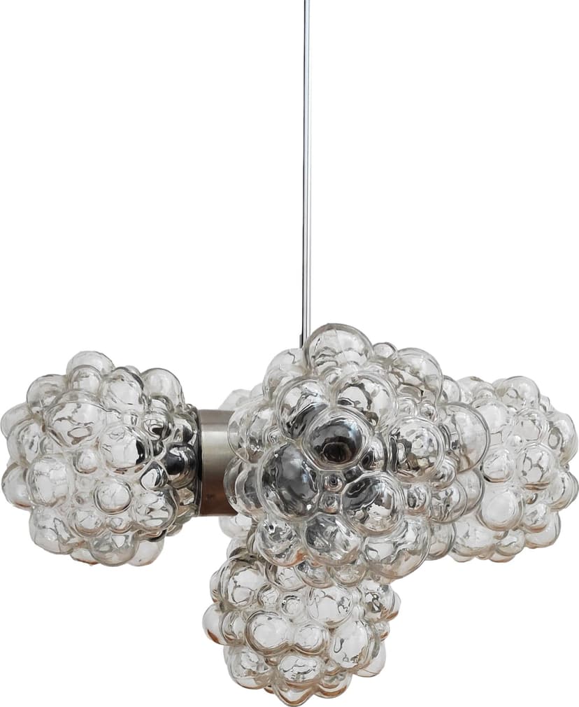 Pendant lamp, transparent glass, Kamenický Šenov, Czechoslovakia, 1960s.