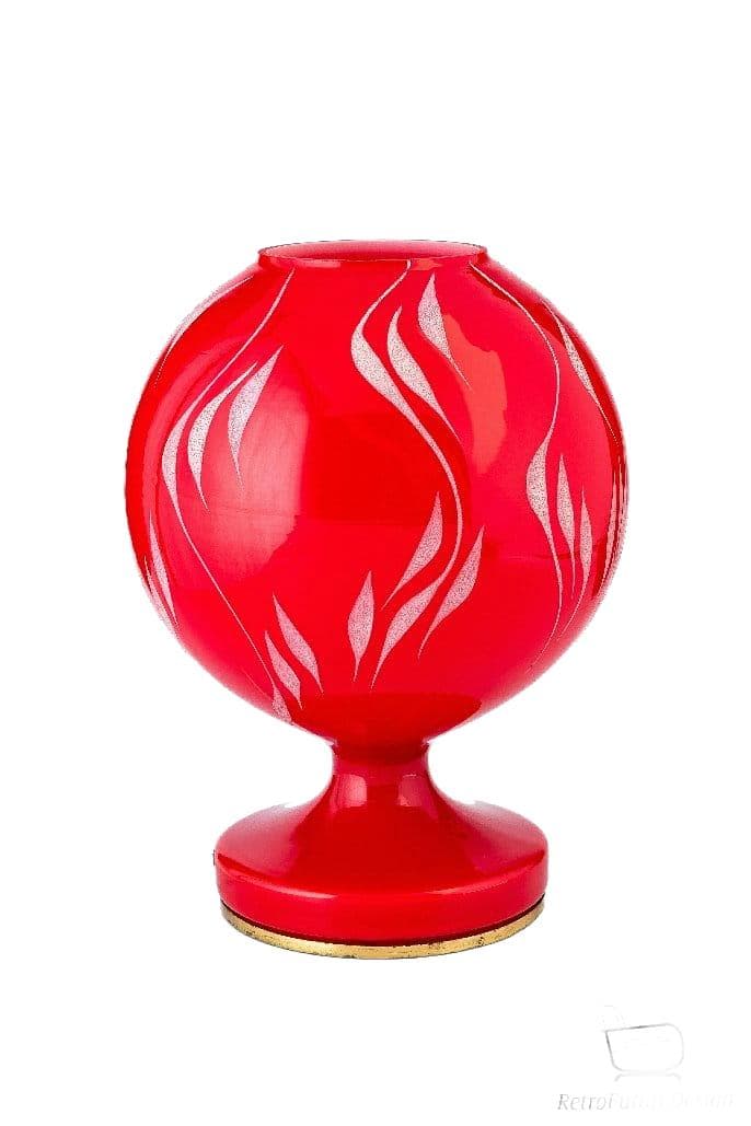 Table lamp, red glass, by S. Tabera, OPP Jihlava, Czechoslovakia, 1970s.