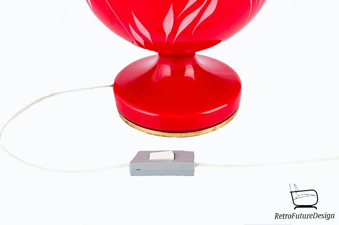 Table lamp, red glass, by S. Tabera, OPP Jihlava, Czechoslovakia, 1970s. - 48268