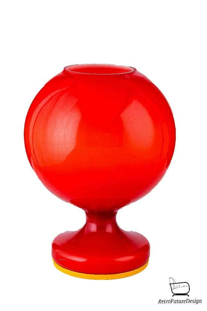 Table lamp Space Age, red glass, by S. Tabera, OPP Jihlava, Czechoslovakia, 1970s. - 48265