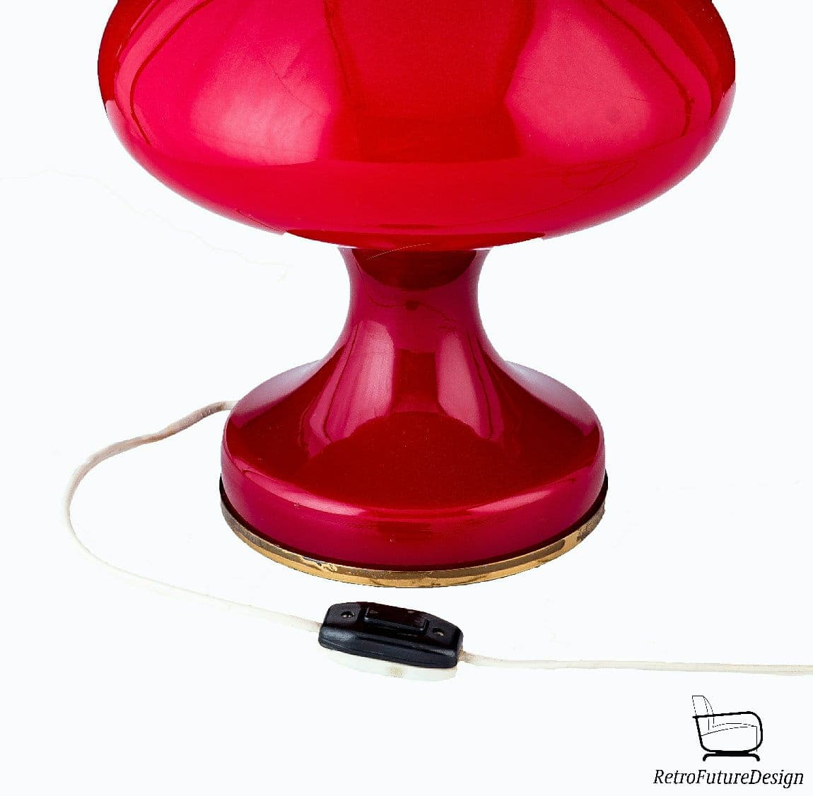 Table lamp, red glass, by S. Tabera, OPP Jihlava, Czechoslovakia, 1970s. - 48261