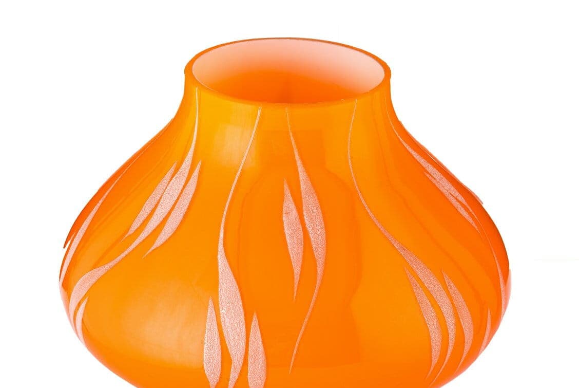 Table Lamp Space Age, orange glass, by S. Tabera, OPP Jihlava, Czechoslovakia, 1970s. - 58668