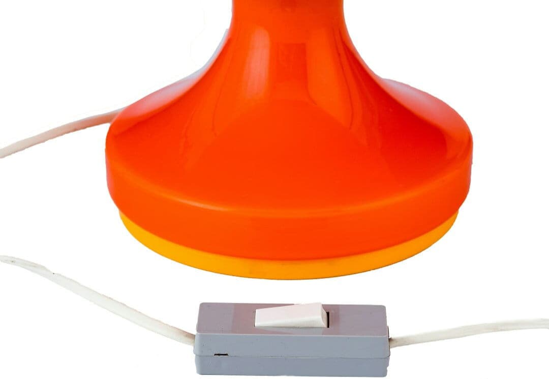 Table Lamp Space Age, orange glass, by S. Tabera, OPP Jihlava, Czechoslovakia, 1970s. - 58667