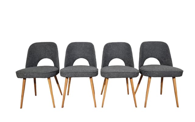 Set of four chairs Tatra, grey, wood, by O. Haerdtl, Tatra Nabytok, Czechoslovakia, 1960s. - DIMENSION