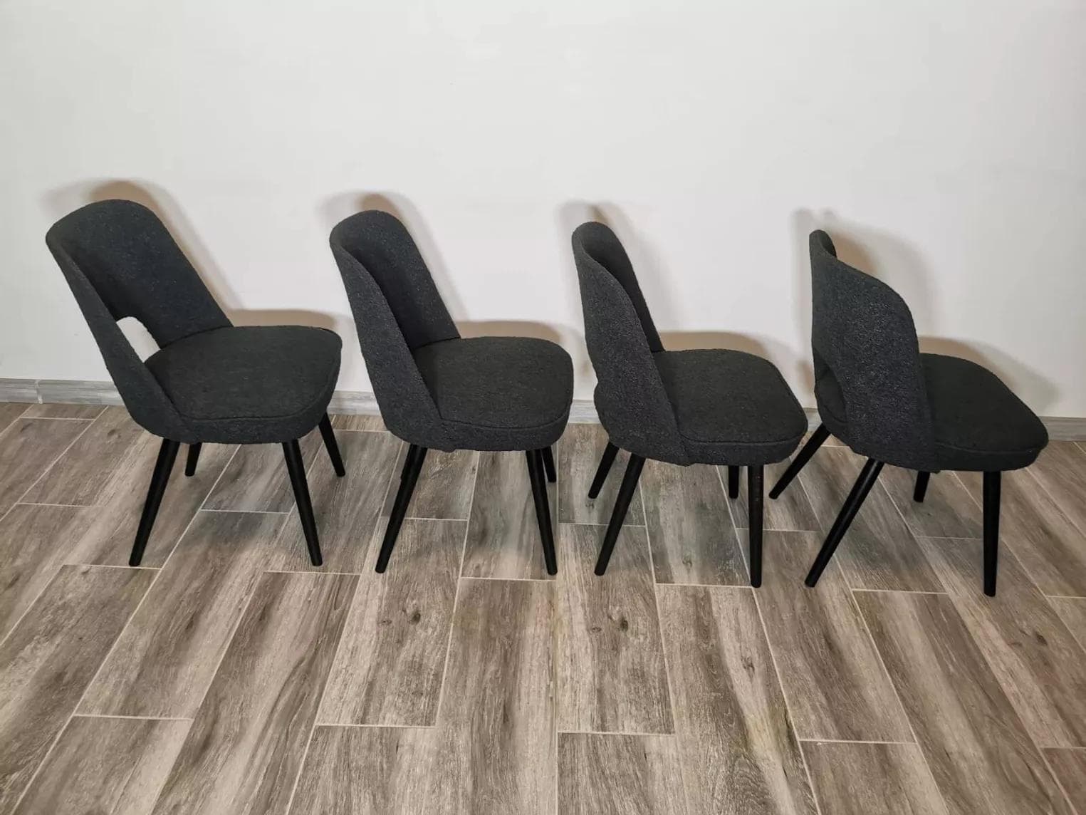 Set of four chairs, black wood, by O. Haerdtl, Tatra Nabytok, Czechoslovakia, 1960s. - 48183