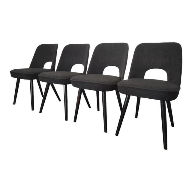 Set of four chairs, black wood, by O. Haerdtl, Tatra Nabytok, Czechoslovakia, 1960s. - DIMENSION