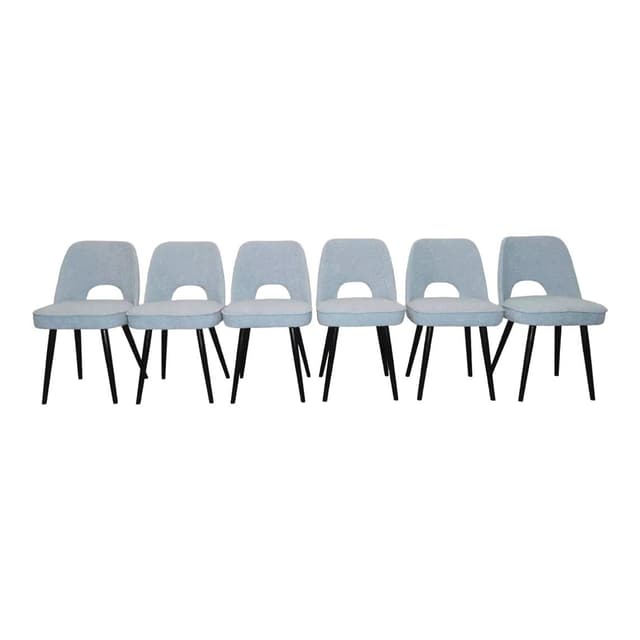 Set of chairs, light grey, wood, by O. Haerdtl, Tatra Nabytok, Czechoslovakia, 1960s. - DIMENSION