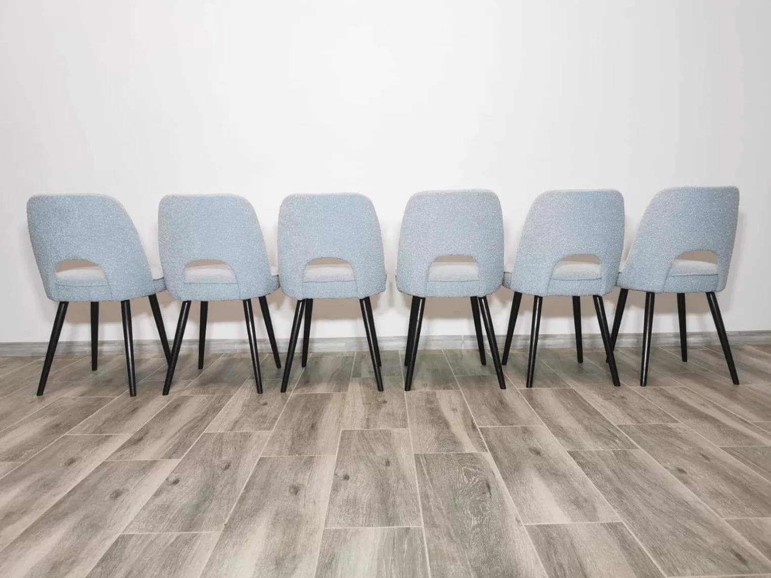 Set of chairs, light grey, wood, by O. Haerdtl, Tatra Nabytok, Czechoslovakia, 1960s. - 48180