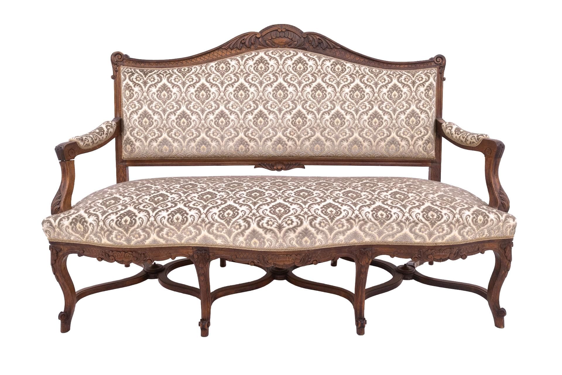 Brązowa sofa rokoko, Francja, lata 10.