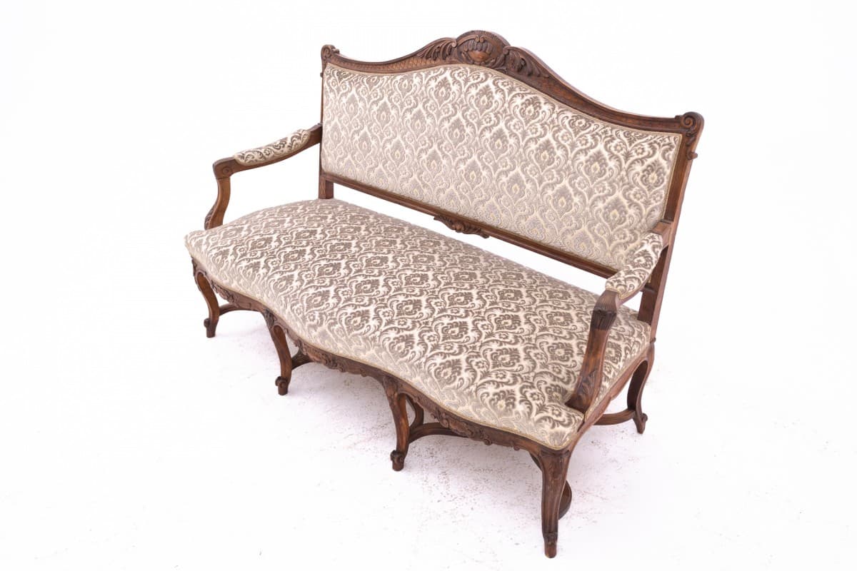 Brązowa sofa rokoko, Francja, lata 10. - 47315
