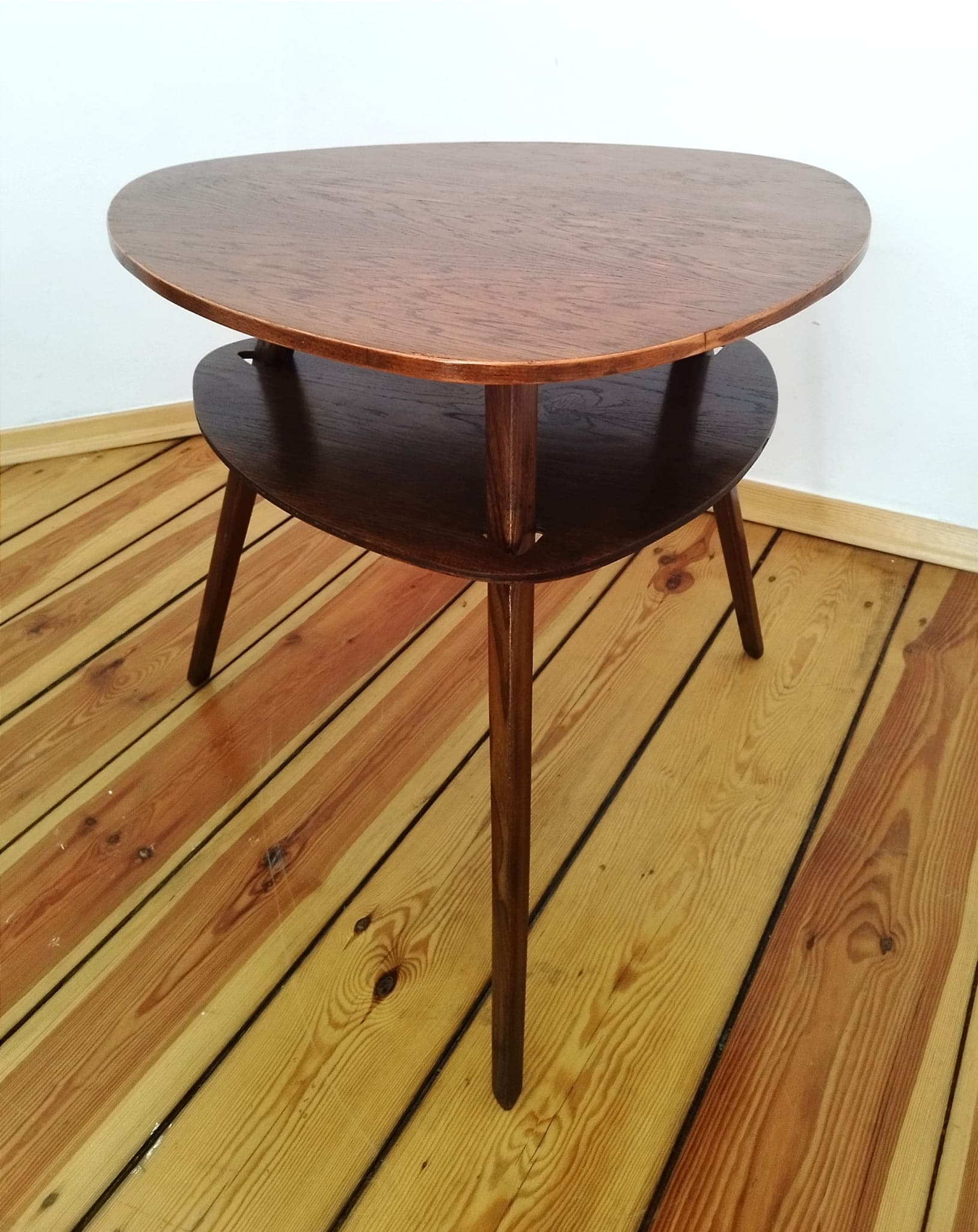 Coffee table Brussel, brown wood, Jitona, Czechoslovakia, 1950s. - 49216