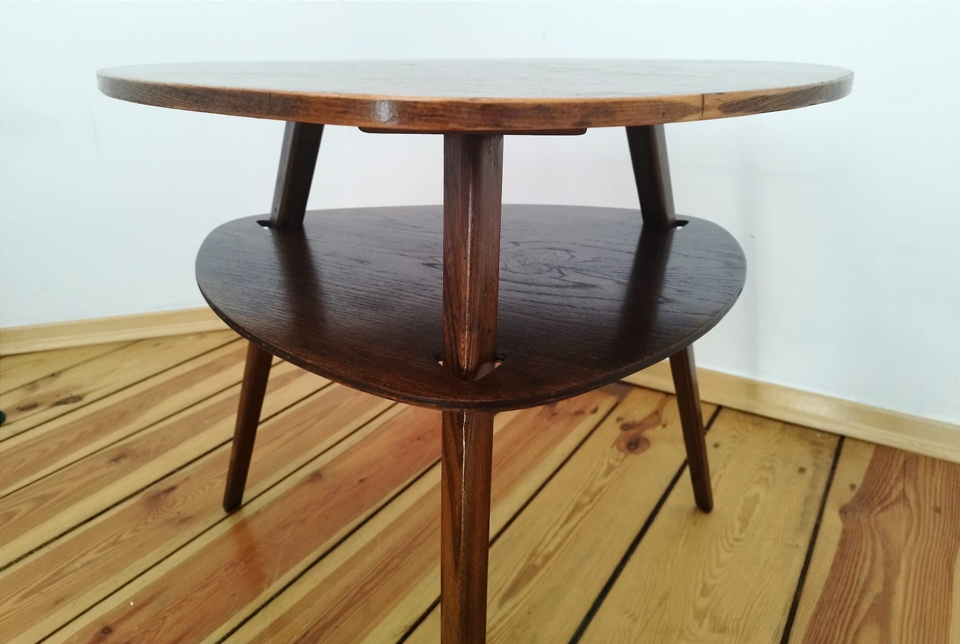 Coffee table Brussel, brown wood, Jitona, Czechoslovakia, 1950s. - 49217