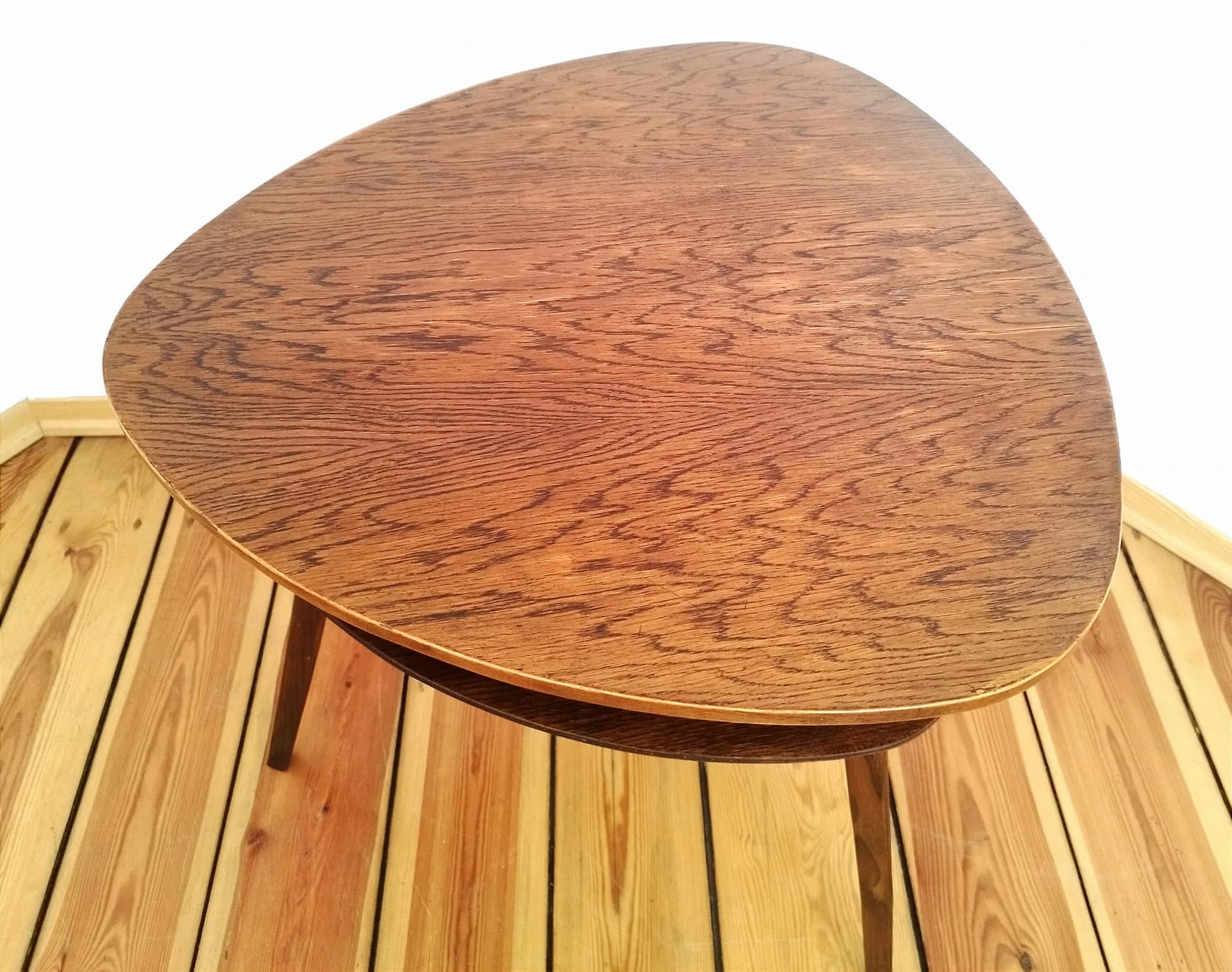 Coffee table Brussel, brown wood, Jitona, Czechoslovakia, 1950s. - 49218
