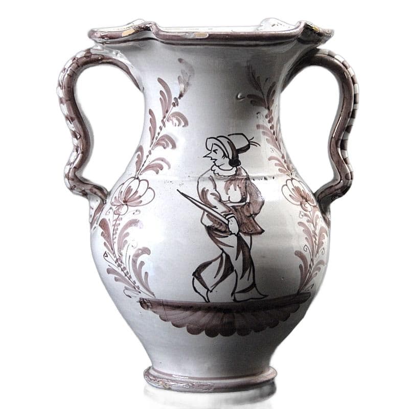 Biały wazon ceramiczny, Włochy, lata 50. - 4724