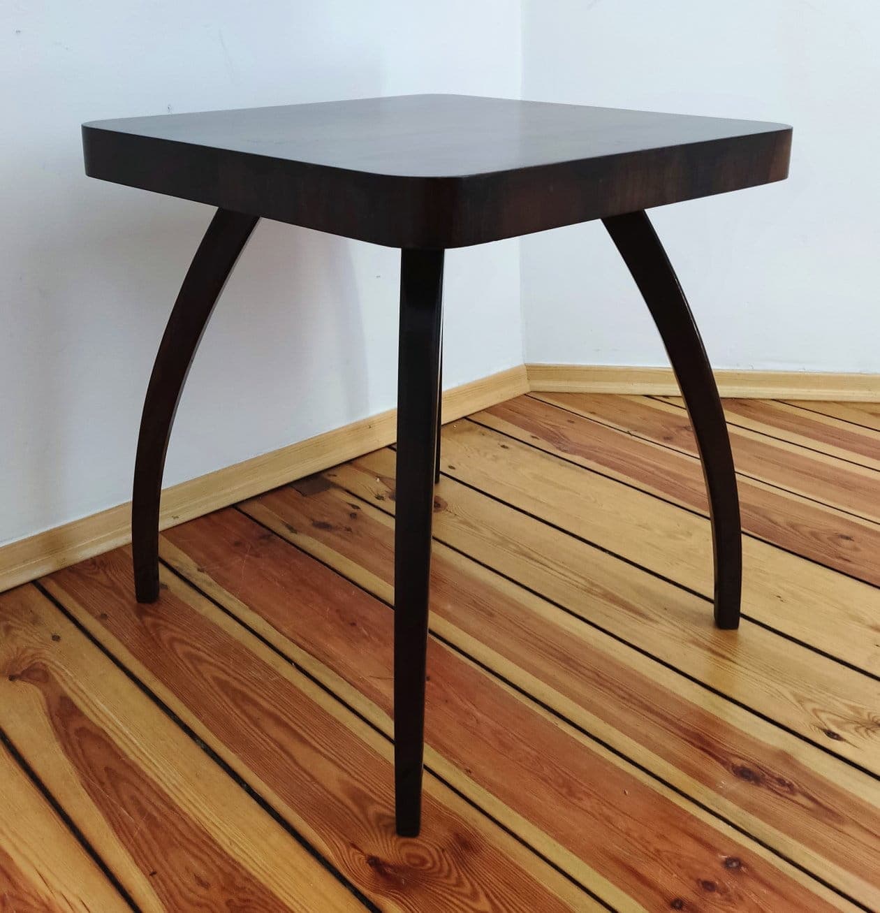Side table Spider H-259, dark walnut, by J. Halabala, UP Závody, Czechoslovakia, 1940s. - 49068