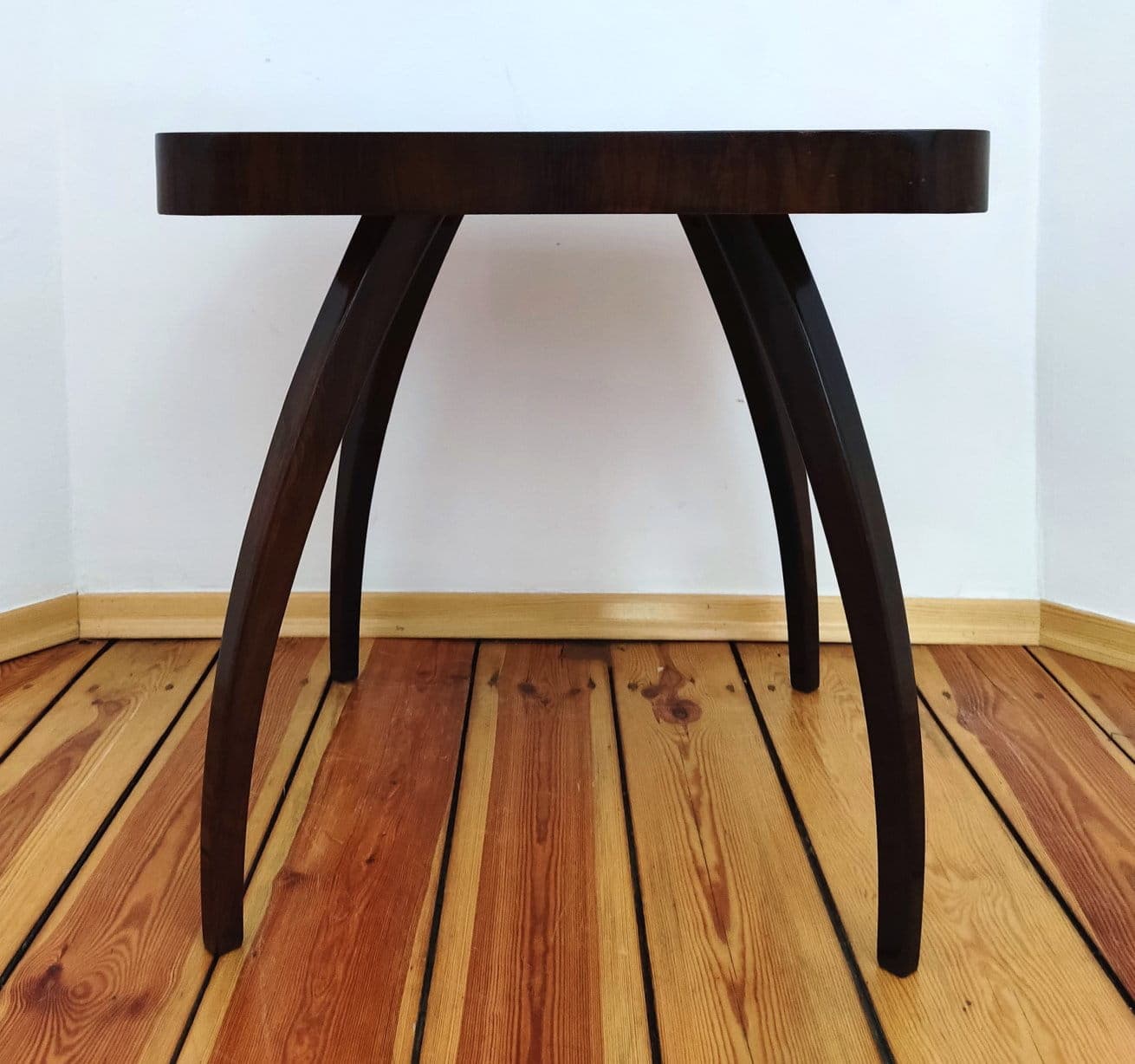 Side table Spider H-259, dark walnut, by J. Halabala, UP Závody, Czechoslovakia, 1940s. - 49070