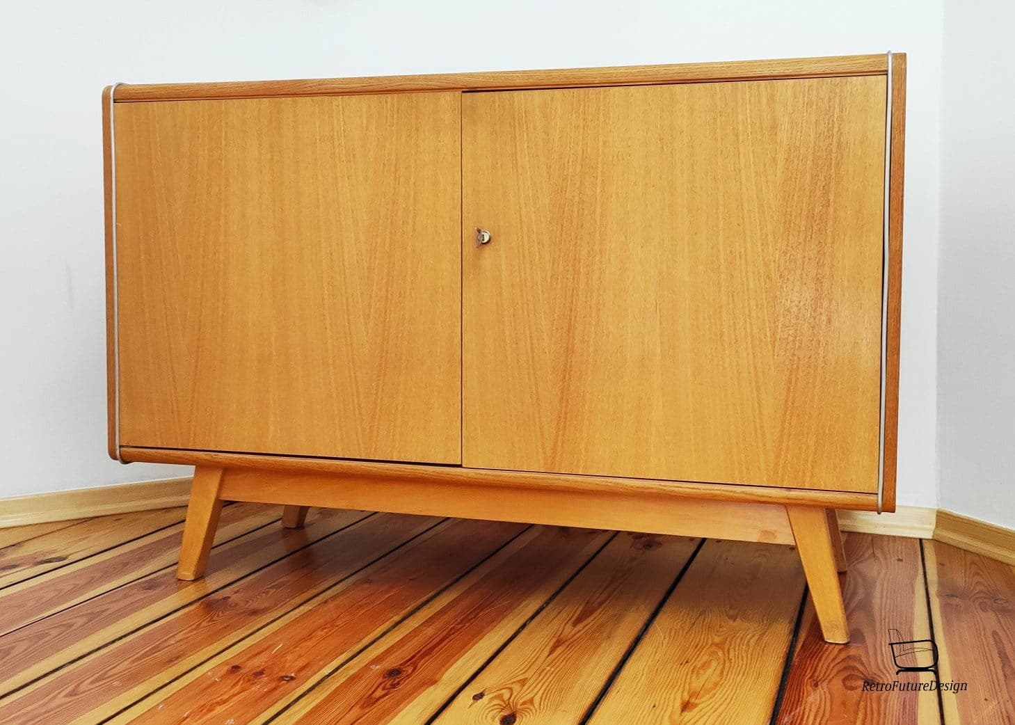 Sideboard, light brown wood, by H. Nepožitek & B. Landsman, Jitona, Czechoslovakia, 1960s. - 48970