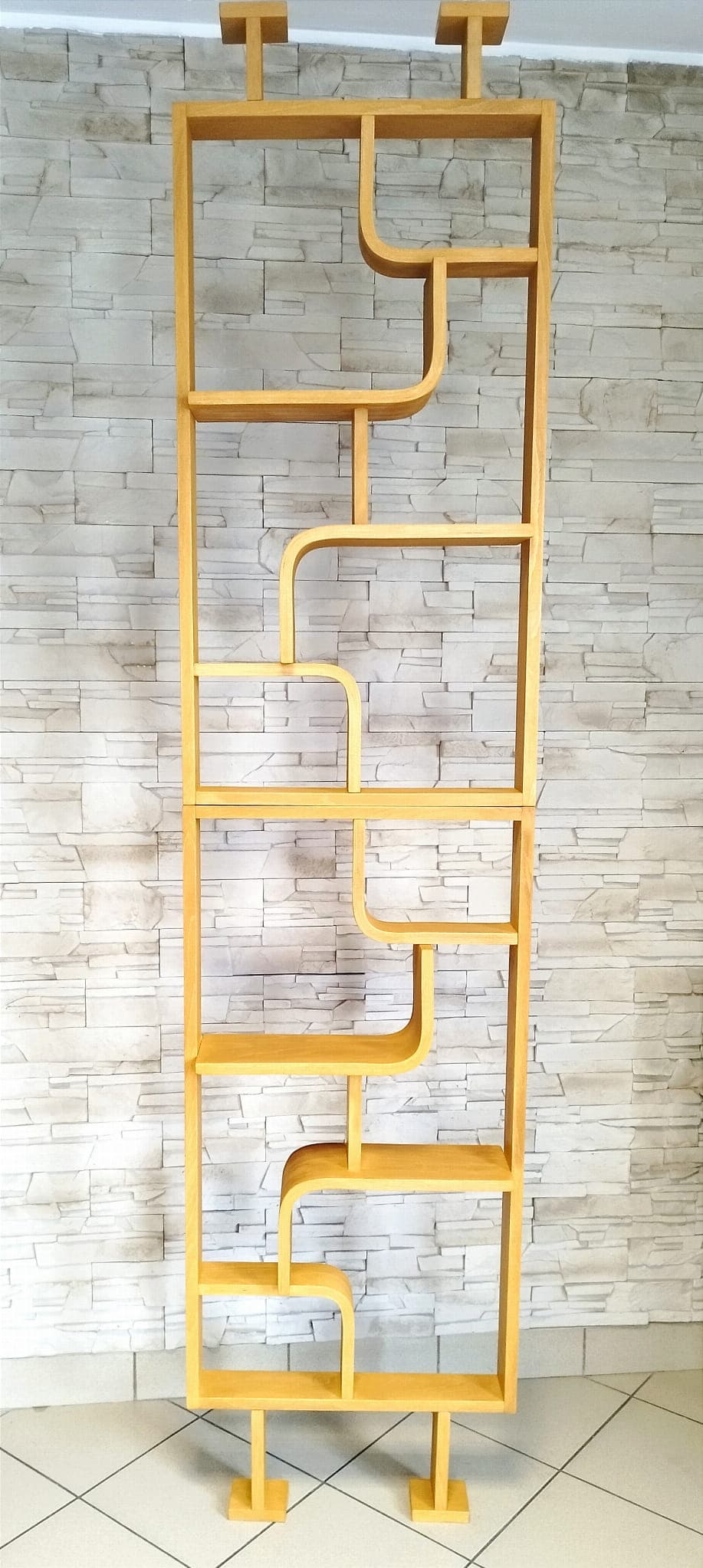 Ścianka Volák, sklejka gięta brąz jasny, proj. L. Volák, Dřevopodnik Holešov, Czechosłowacja, lata 60. - 48863