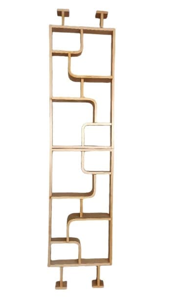 Regał Volák, sklejka gięta jasnobrązowa, proj. L. Volák, Dřevopodnik Holešov, Czechosłowacja, lata 60. - WYMIARY