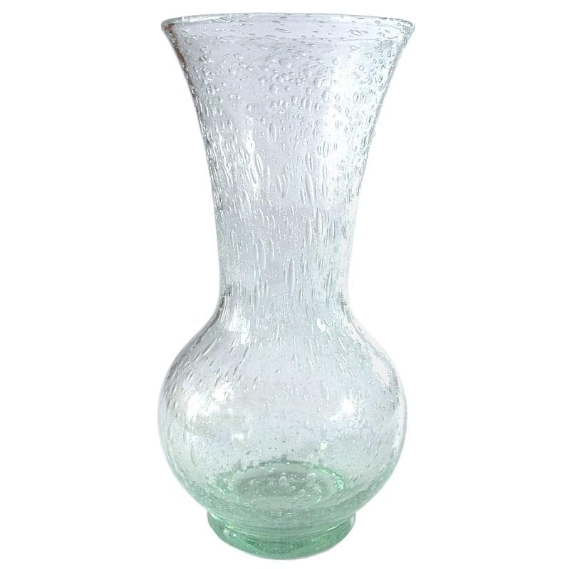 Zielony wazon ze szkła sodowego, La Verrerie de Biot, Francja, lata 70.