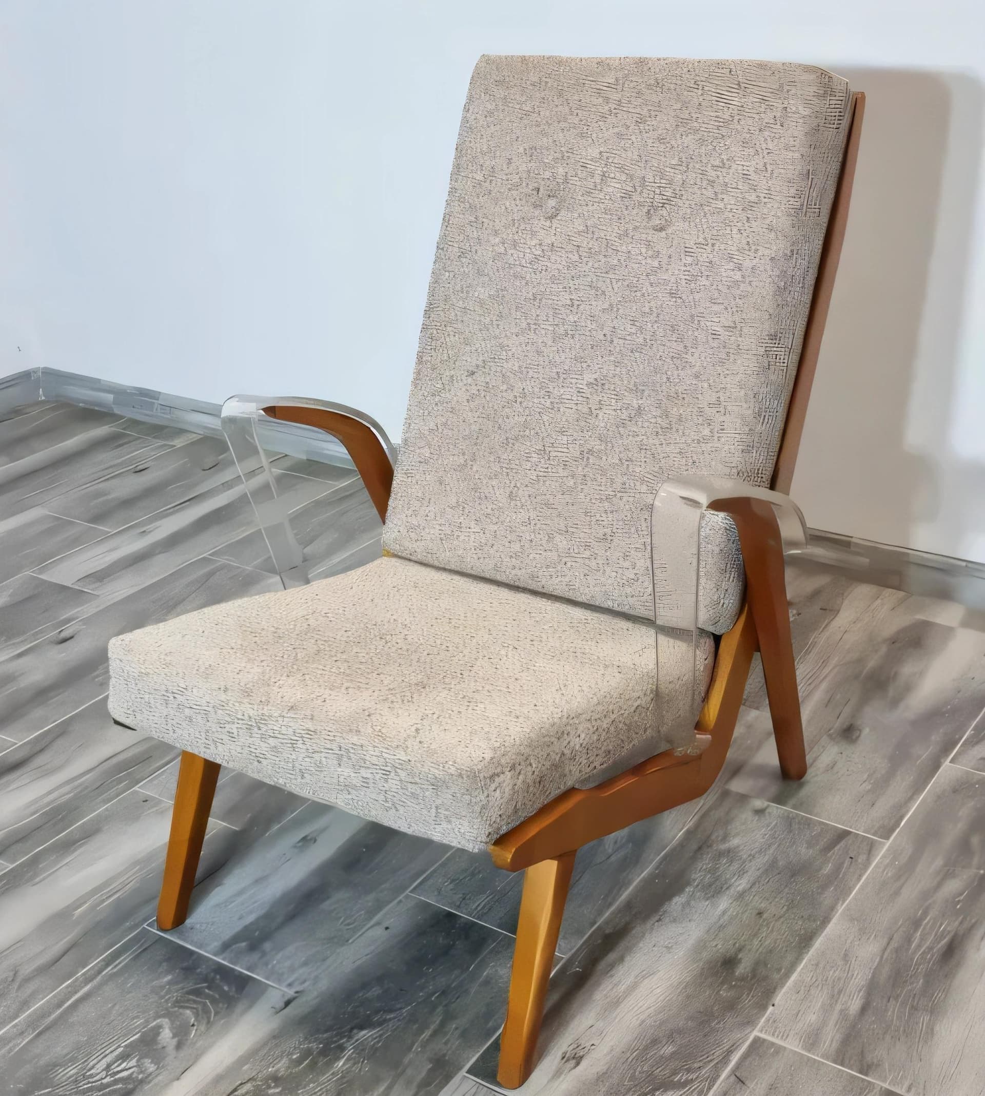 Armchair Krasna Jizba, beige, wood, Tatra Nabytok, Czechoslovakia, 1960s. - 48826