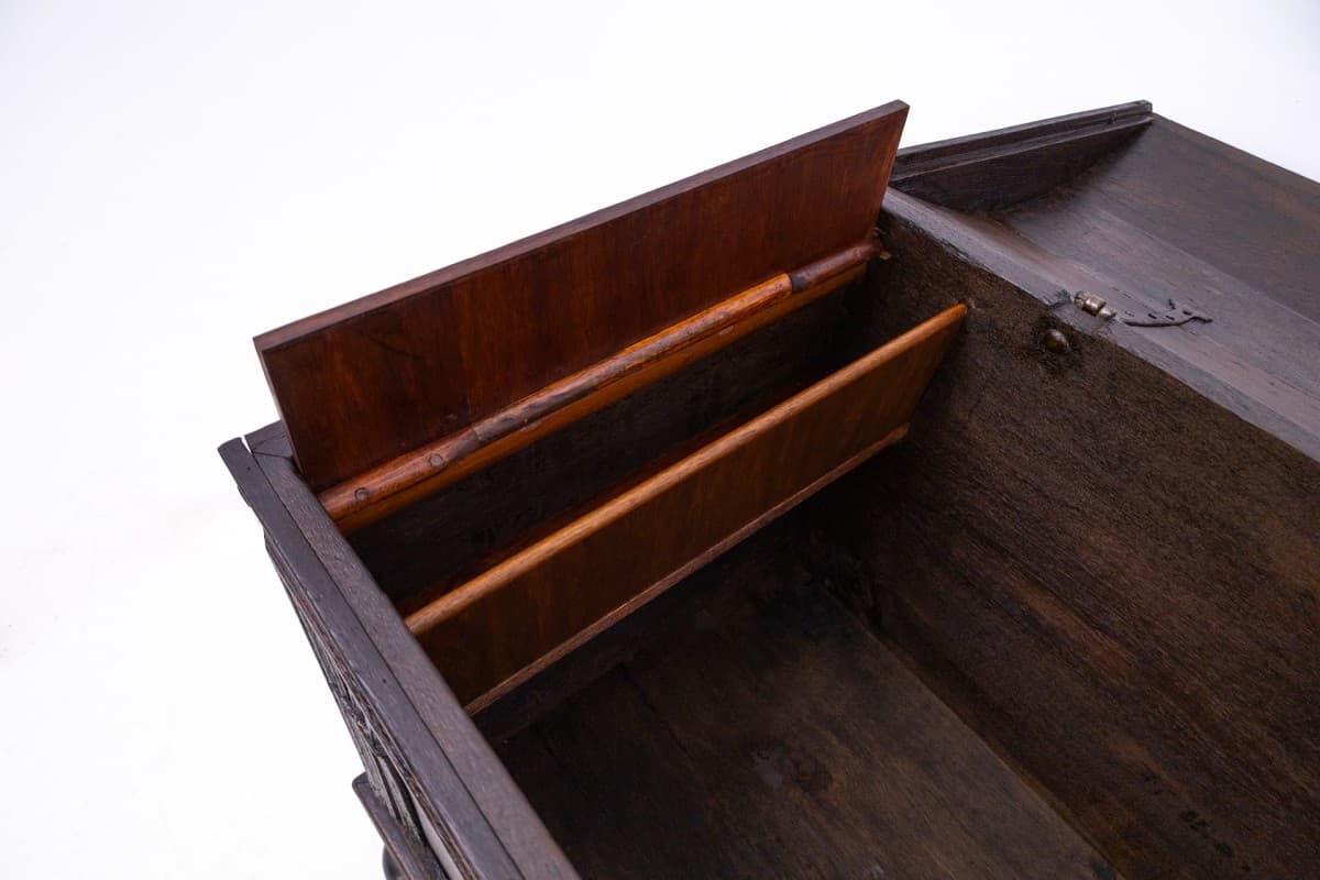 Ciemnobrązowa skrzynia zabytkowa, Francja, połowa XIX wieku - 49425