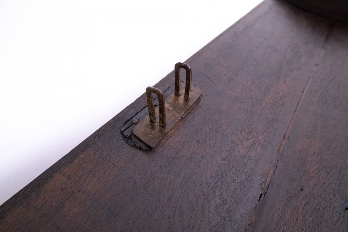 Ciemnobrązowa skrzynia zabytkowa, Francja, połowa XIX wieku - 49428