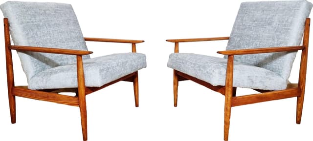 Pair of armchairs, grey, beech, TON, Czechoslovakia, 1960s. - DIMENSION