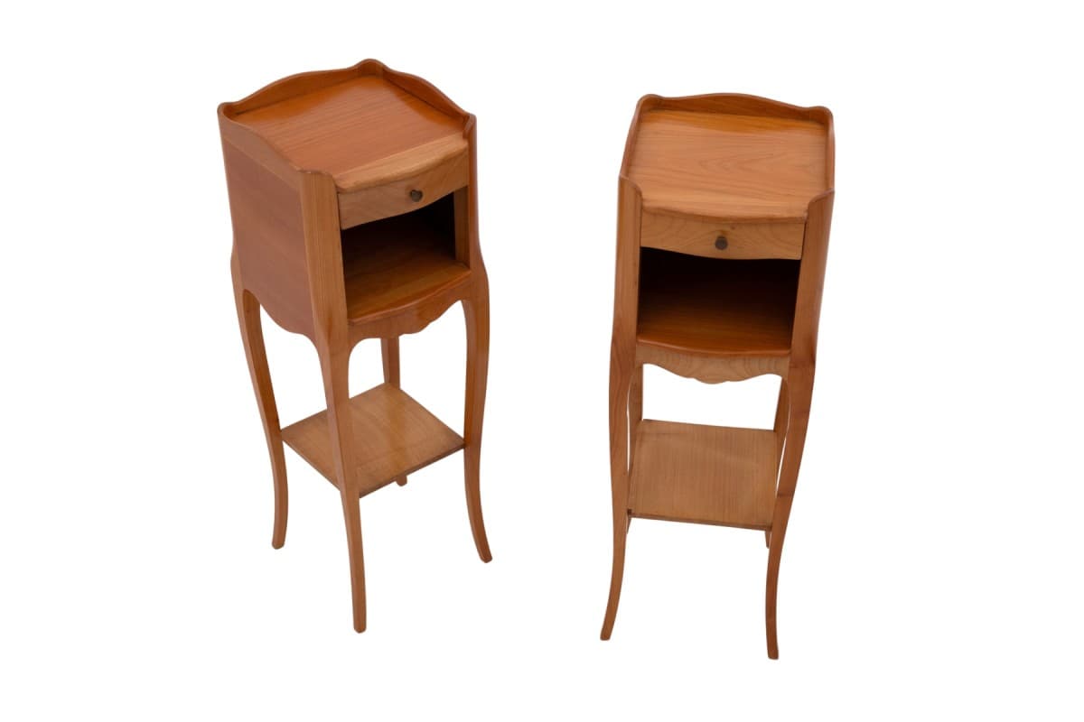 Bukowe stoliki nocne, styl secesyjny, Polska, lata 60. - 49552