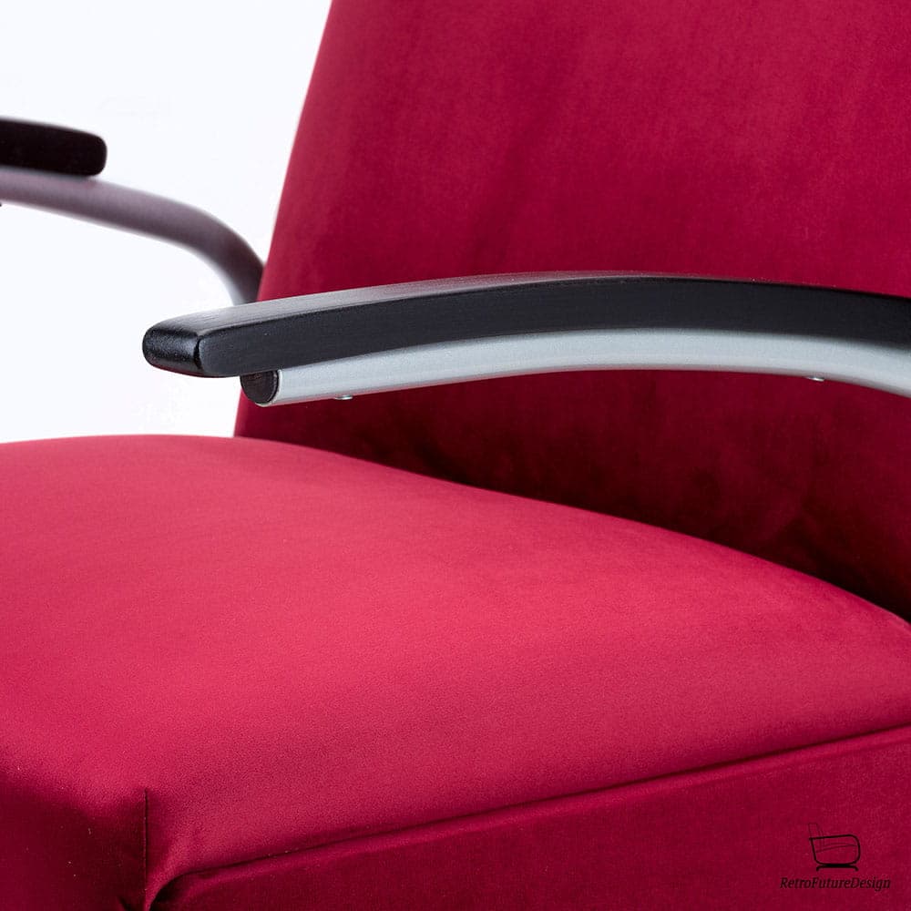 Armchair S 411, Bauhaus, red velvet, Germany, 1930s. - 48290