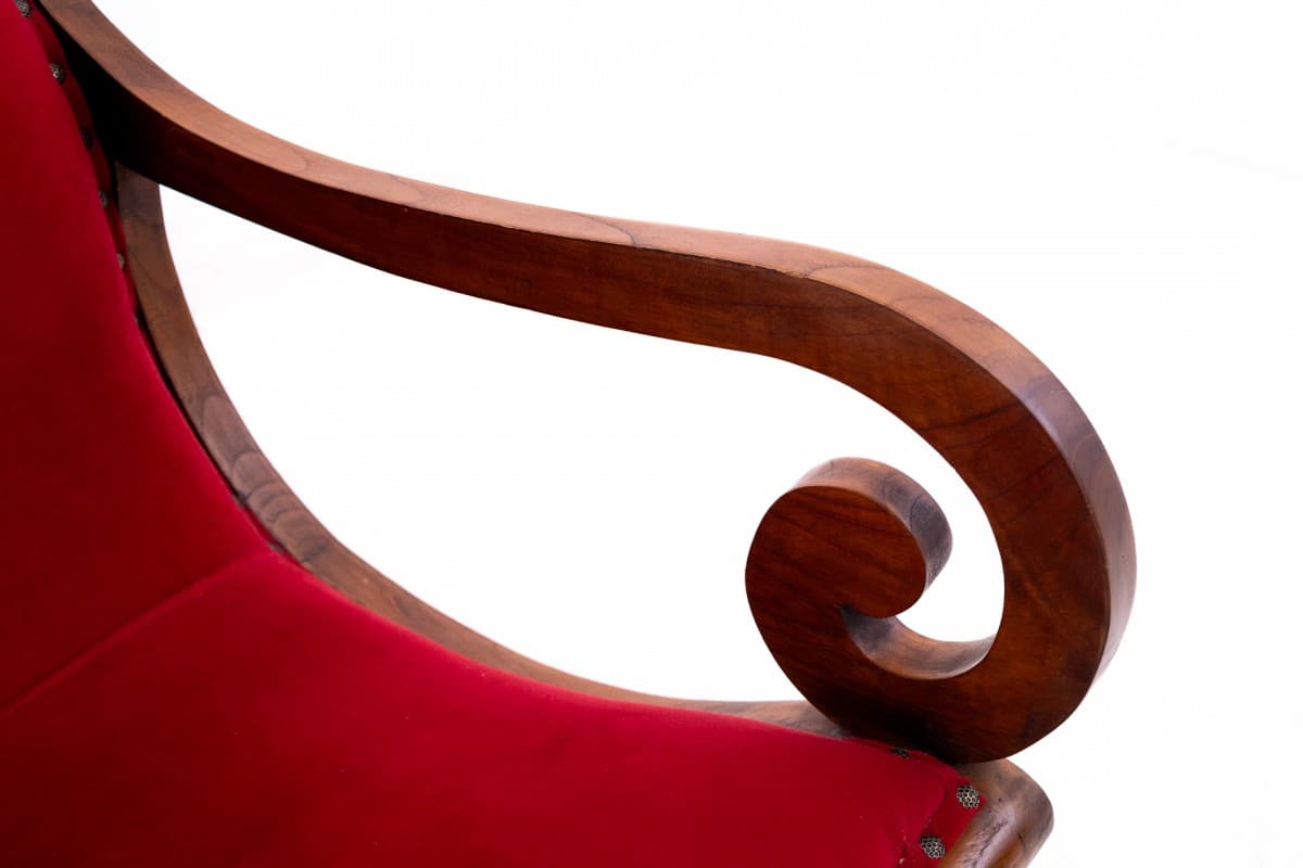 Red Velvet Armchairs, Art Nouveau Style, Northern Europe, 1920s - 49564