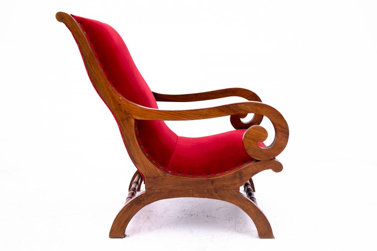 Red Velvet Armchairs, Art Nouveau Style, Northern Europe, 1920s - 49565