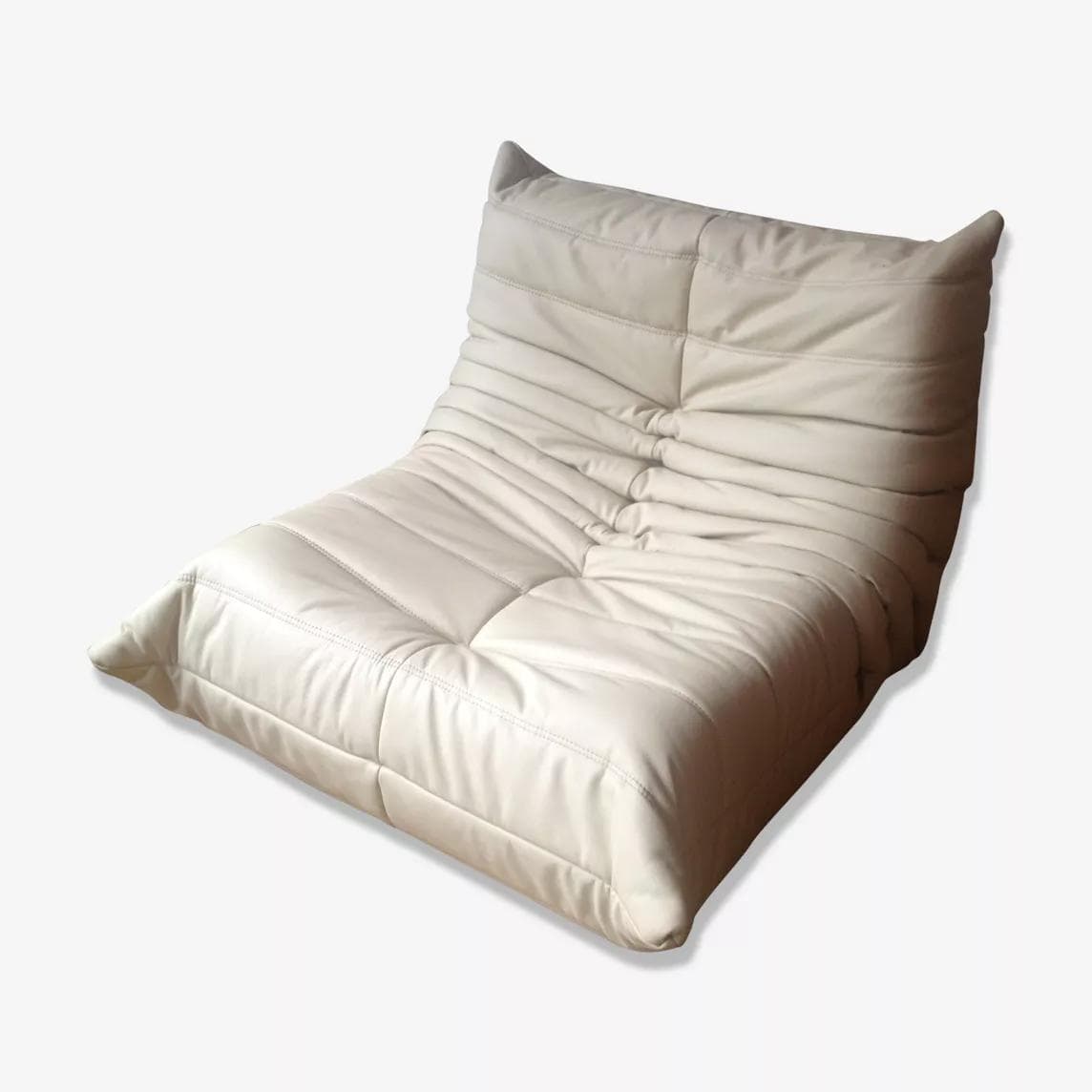 Fotel wypoczynkowy Togo, skóra biała madras - 51206