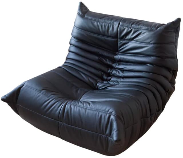 Fotel wypoczynkowy Togo, skóra czarna madras - WYMIARY