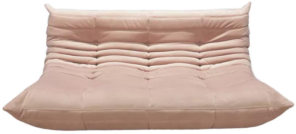 Sofa Togo trzyosobowa, velvet różowy jasny