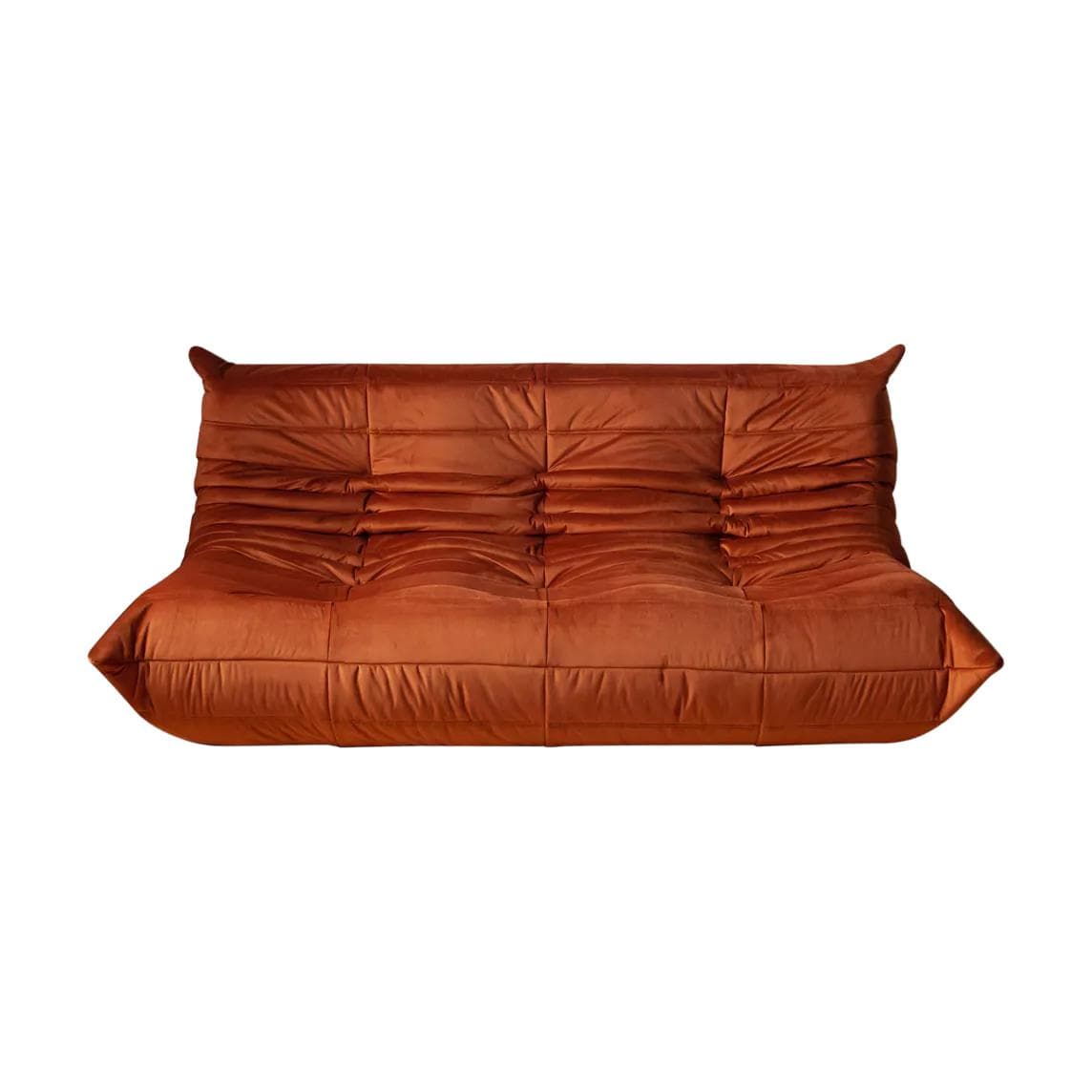 Sofa Togo trzyosobowa, velvet pomarańczowy bursztyn - 51298