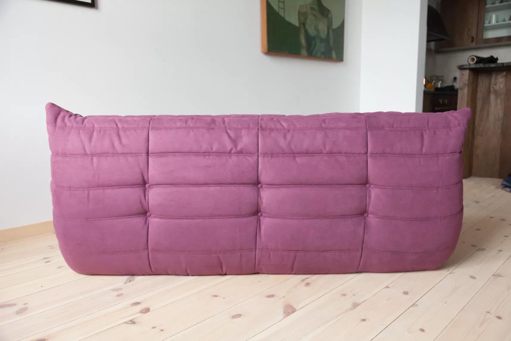 Sofa Togo trzyosobowa, mikrofibra bakłażan - 51281
