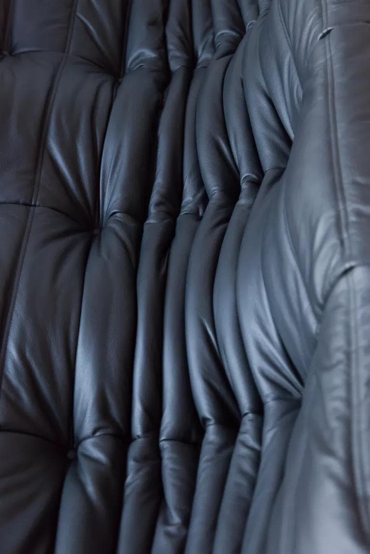 Sofa Togo trzyosobowa, skóra czarna madras - 51267