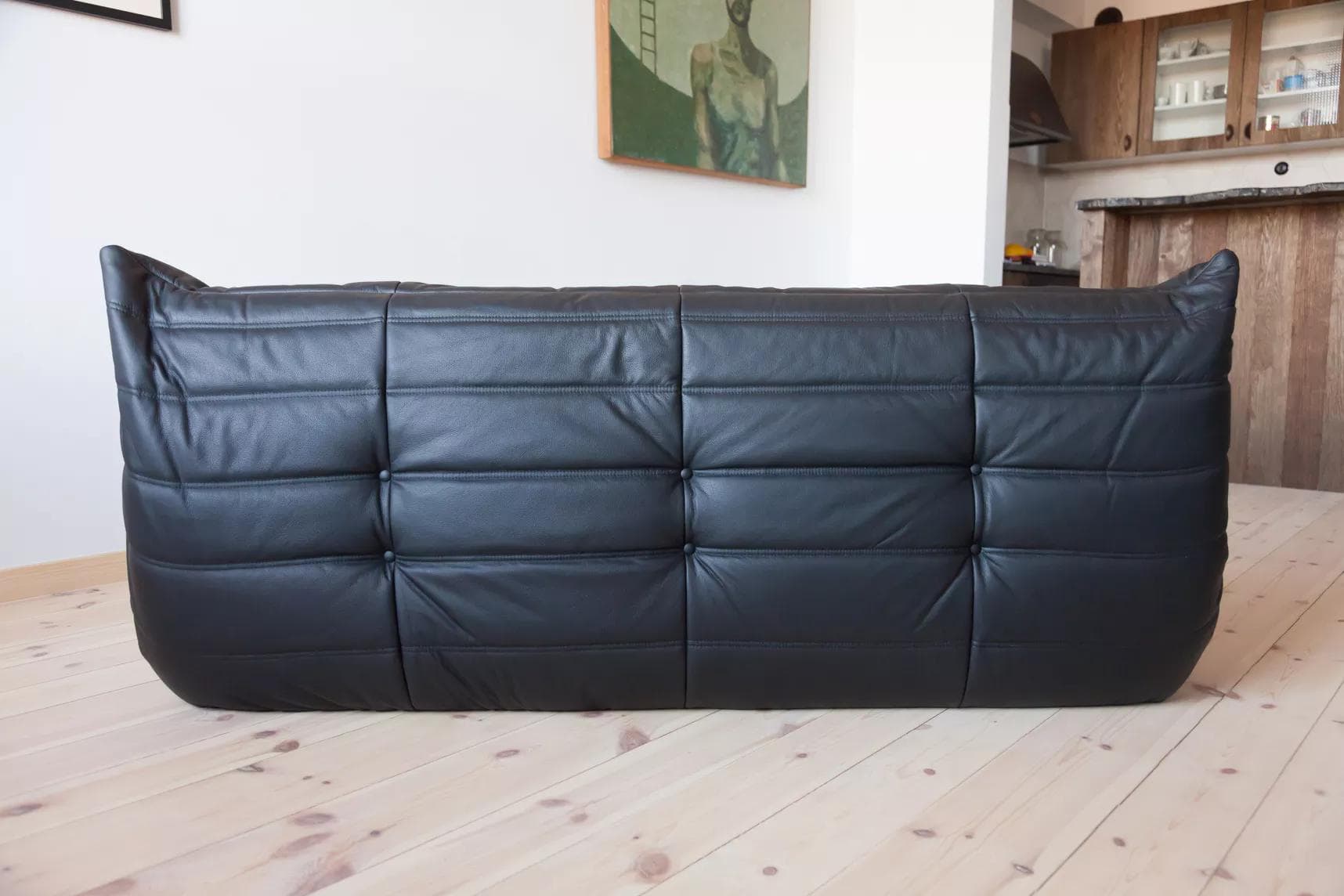 Sofa Togo trzyosobowa, skóra czarna madras - 51278
