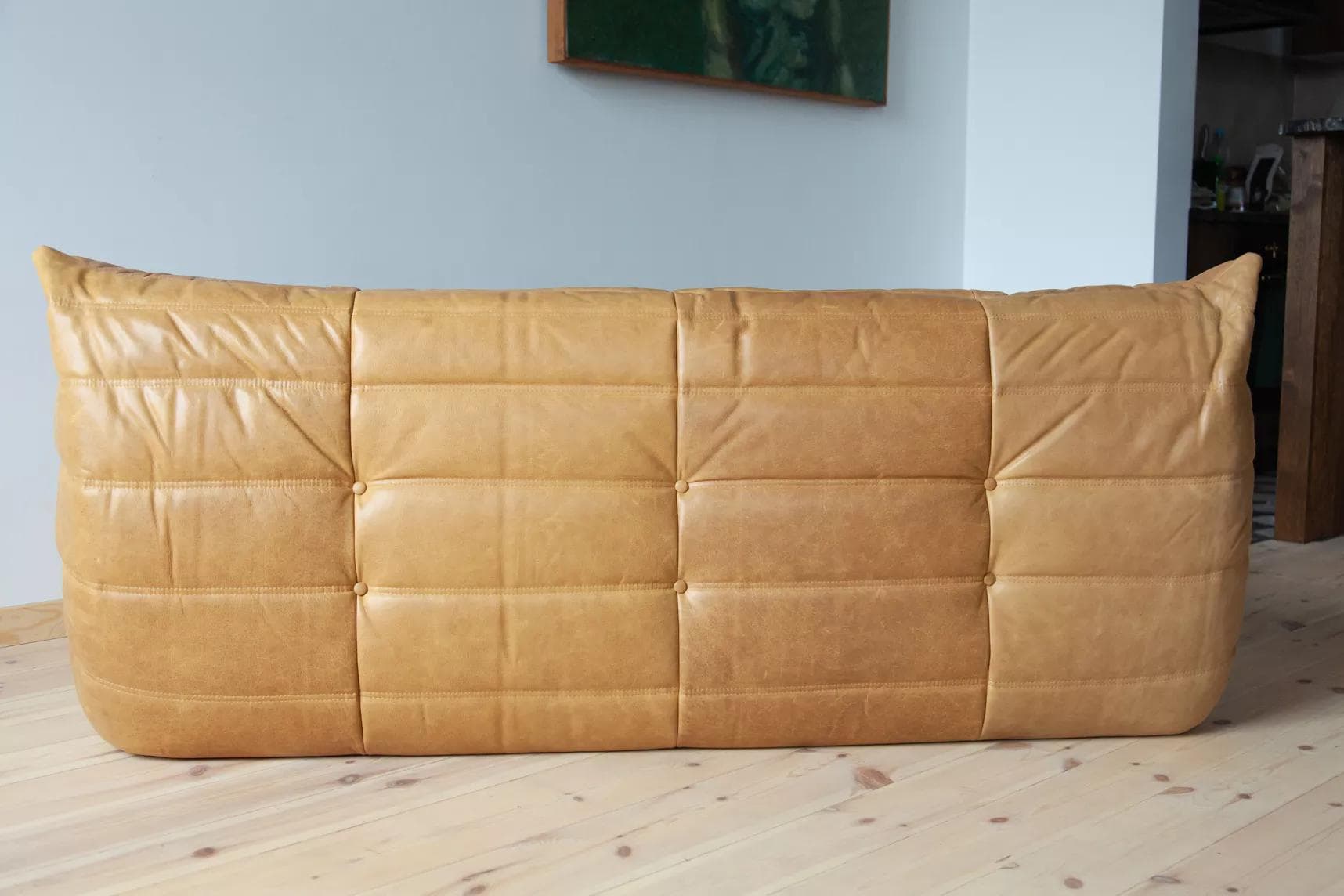 Sofa Togo trzyosobowa, skóra brązowa camel - 51262