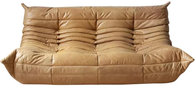 Sofa Togo trzyosobowa, skóra brązowa camel - WYMIARY