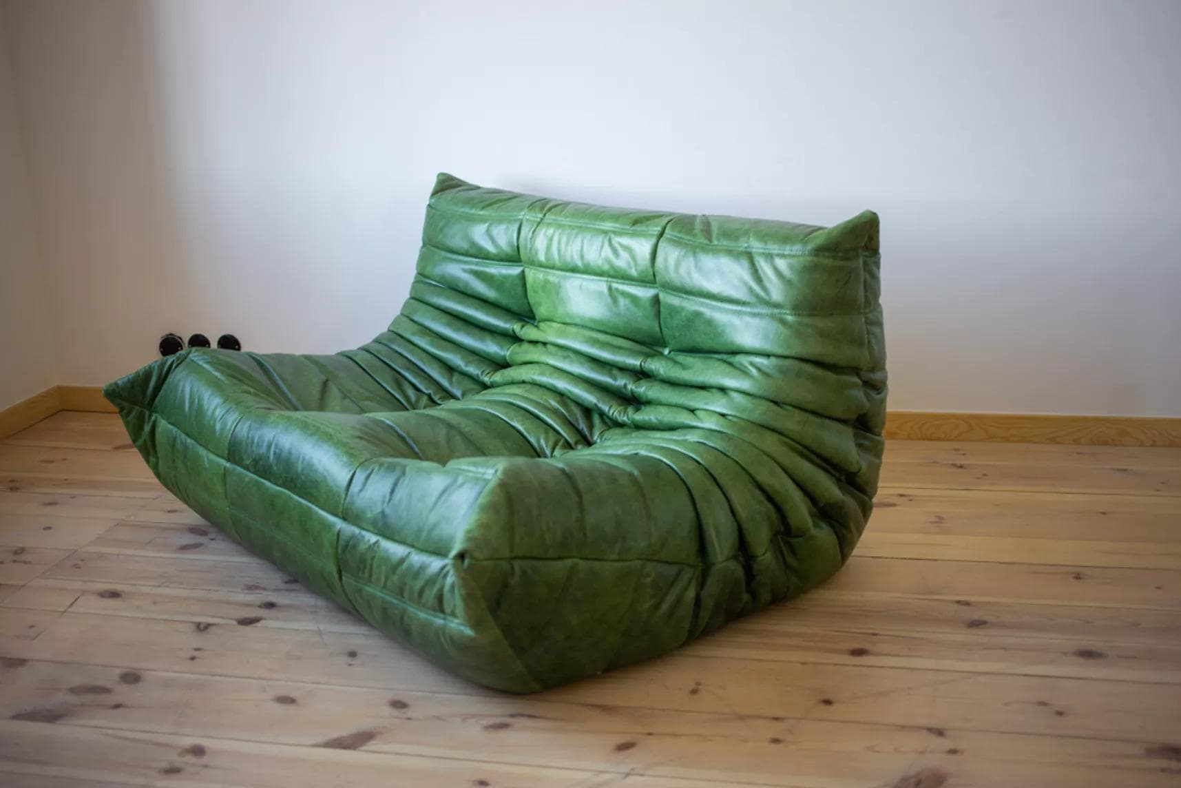 Sofa Togo dwuosobowa, skóra zielona dubai - 51256